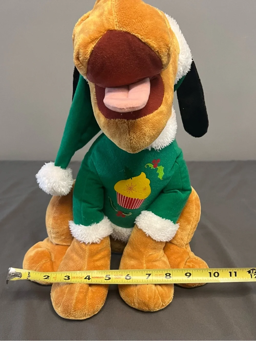 Disney Dan Dee Christmas Pluto Plush 16” Green Cupcake Sweater Holiday Toy